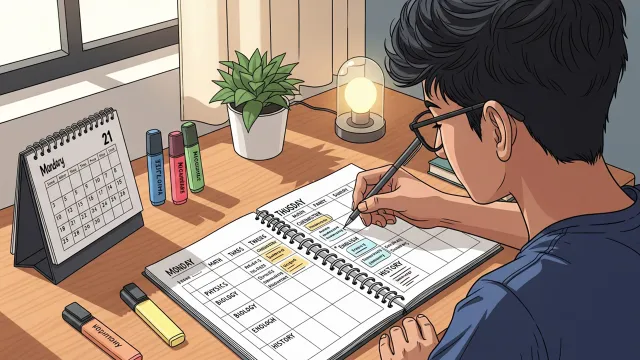 Class 10 student creating a simple and effective study timetable for board exams