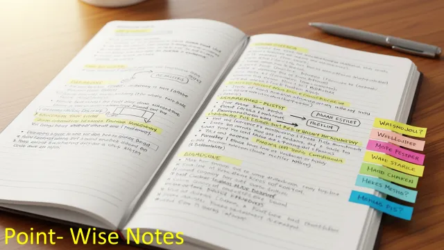 Student making short and point-to-point revision notes for Class 10 board exam