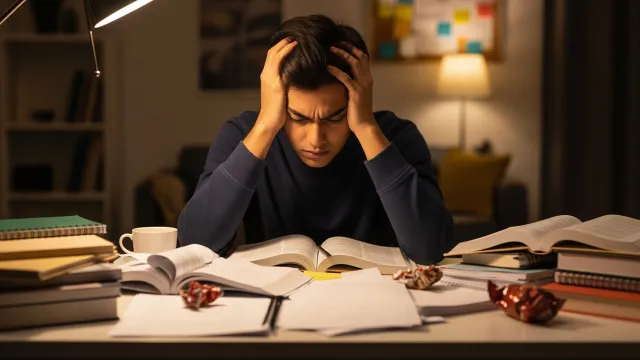 परीक्षा के समय तनाव में छात्र